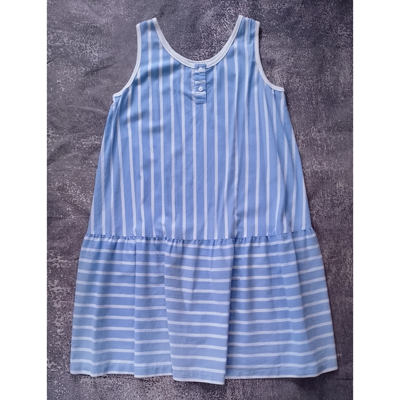 Dresses & Skirts - Vintage 90s Blue and White Striped Sleeveless Dress SHIRLEY K